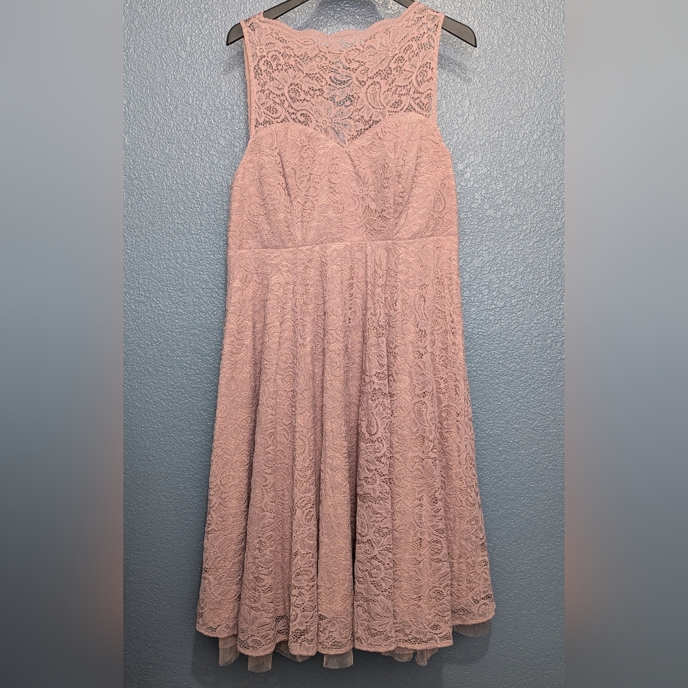 New Torrid Blush Pink Lace A Line Dress With Under Tulle Layers Size 18